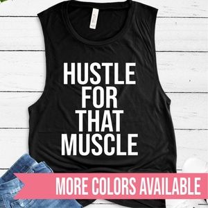 HUSTLE MUSCLE CROSSFIT WORKOUT GYM FITNESS LIFTER